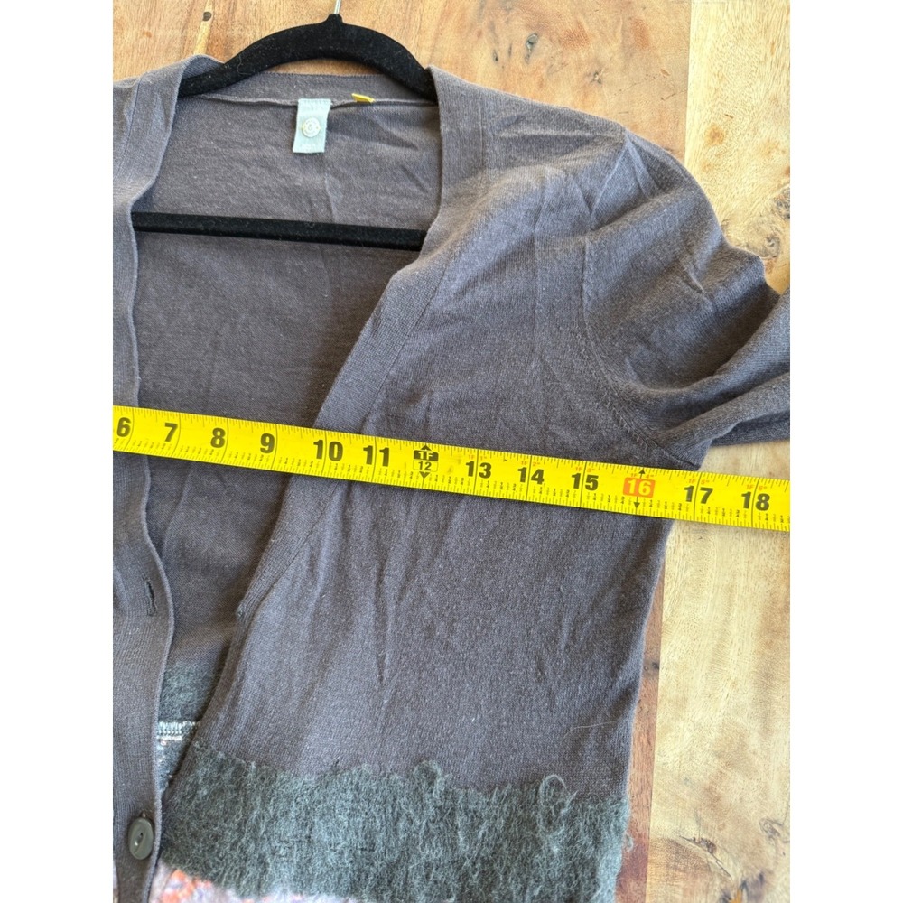 Anthropologie Knitted & Knotted Foliage Empire Cardigan sweater watercolor Small - Picture 12 of 13